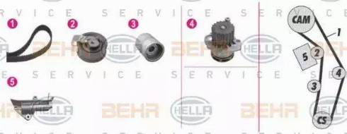 BEHR HELLA Service 8MP 376 810-861 - Водяний насос + комплект зубчатого ременя autozip.com.ua