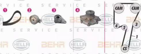 BEHR HELLA Service 8MP 376 810-831 - Водяний насос + комплект зубчатого ременя autozip.com.ua