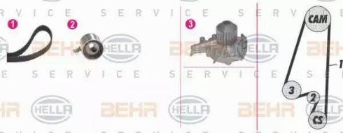 BEHR HELLA Service 8MP 376 811-891 - Водяний насос + комплект зубчатого ременя autozip.com.ua
