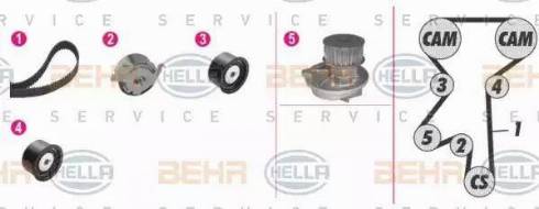 BEHR HELLA Service 8MP 376 811-801 - Водяний насос + комплект зубчатого ременя autozip.com.ua