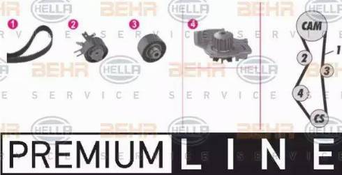 BEHR HELLA Service 8MP 376 811-881 - Водяний насос + комплект зубчатого ременя autozip.com.ua