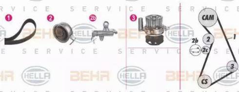 BEHR HELLA Service 8MP 376 811-831 - Водяний насос + комплект зубчатого ременя autozip.com.ua