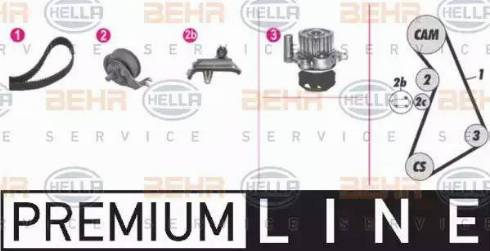 BEHR HELLA Service 8MP 376 811-821 - Водяний насос + комплект зубчатого ременя autozip.com.ua