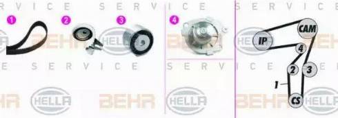 BEHR HELLA Service 8MP 376 818-841 - Водяний насос + комплект зубчатого ременя autozip.com.ua