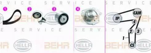 BEHR HELLA Service 8MP 376 818-851 - Водяний насос + комплект зубчатого ременя autozip.com.ua