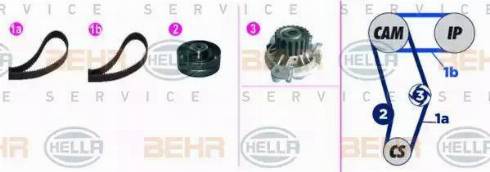 BEHR HELLA Service 8MP 376 818-801 - Водяний насос + комплект зубчатого ременя autozip.com.ua