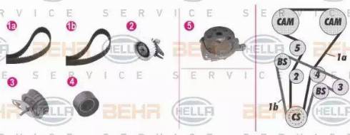 BEHR HELLA Service 8MP 376 813-801 - Водяний насос + комплект зубчатого ременя autozip.com.ua