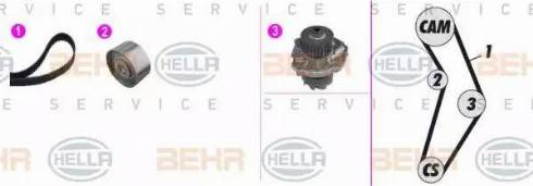 BEHR HELLA Service 8MP 376 813-881 - Водяний насос + комплект зубчатого ременя autozip.com.ua