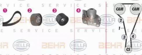 BEHR HELLA Service 8MP 376 812-851 - Водяний насос + комплект зубчатого ременя autozip.com.ua