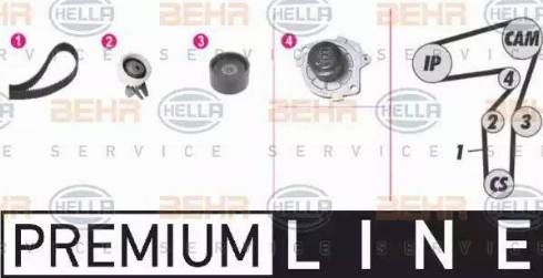 BEHR HELLA Service 8MP 376 812-811 - Водяний насос + комплект зубчатого ременя autozip.com.ua