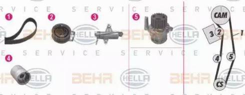 BEHR HELLA Service 8MP 376 812-881 - Водяний насос + комплект зубчатого ременя autozip.com.ua