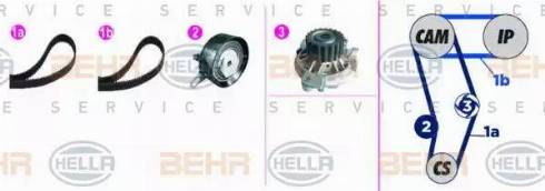 BEHR HELLA Service 8MP 376 817-891 - Водяний насос + комплект зубчатого ременя autozip.com.ua