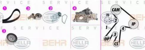 BEHR HELLA Service 8MP 376 817-861 - Водяний насос + комплект зубчатого ременя autozip.com.ua