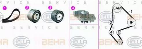 BEHR HELLA Service 8MP 376 817-811 - Водяний насос + комплект зубчатого ременя autozip.com.ua