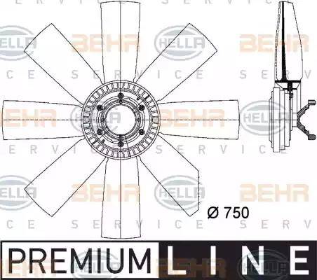 BEHR HELLA SERVICE 8MV 376 731-451 - Вентилятор, охолодження двигуна autozip.com.ua