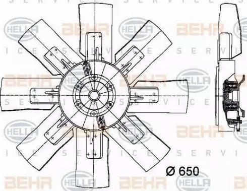 BEHR HELLA SERVICE 8MV 376 728-131 - Вентилятор, охолодження двигуна autozip.com.ua