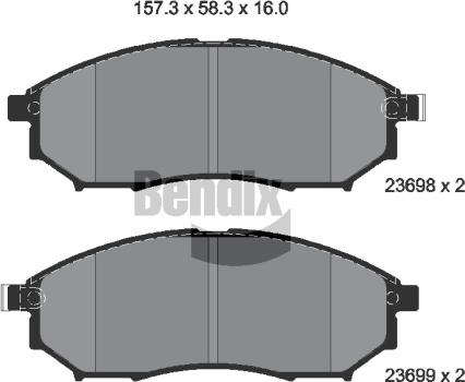 OEMparts 23698 - Гальмівні колодки, дискові гальма autozip.com.ua