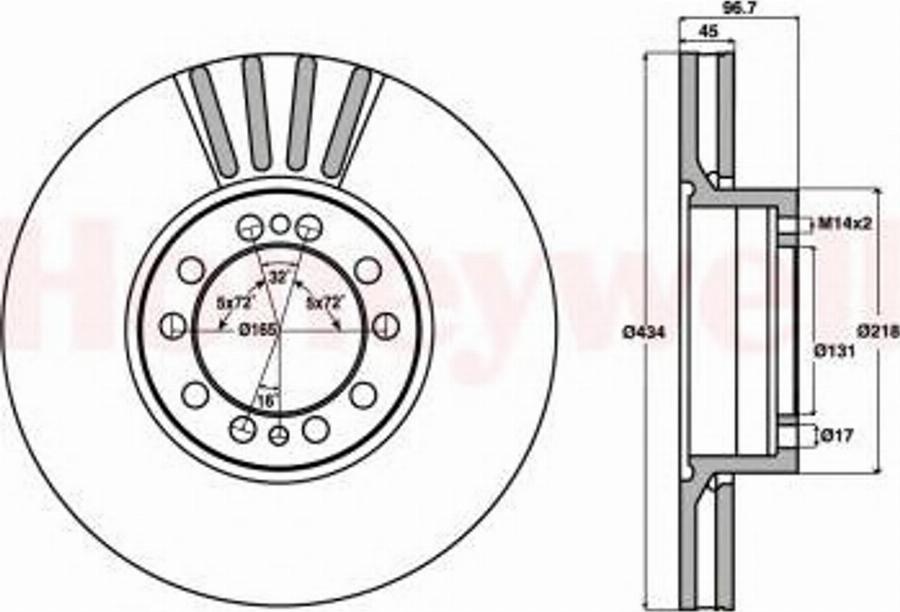 BENDIX 569113B - Гальмівний диск autozip.com.ua