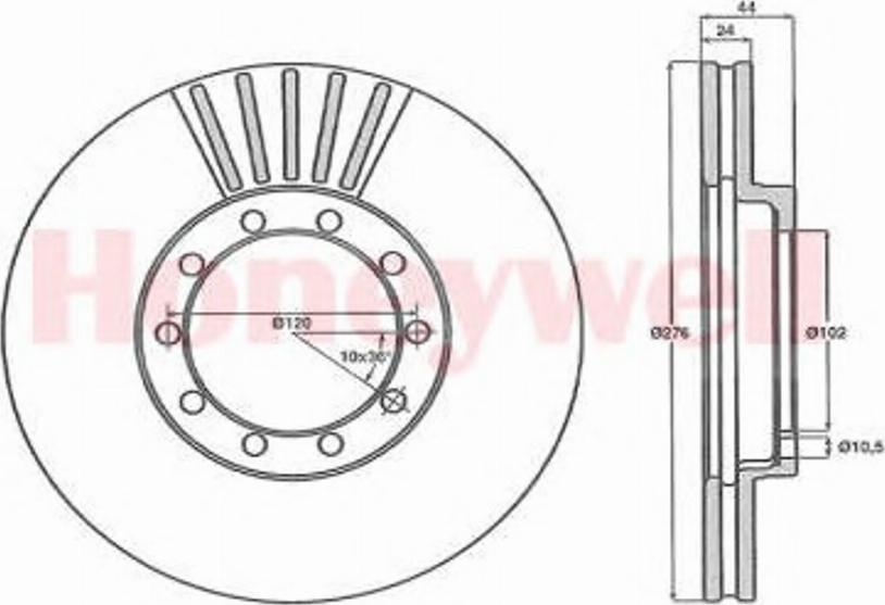 BENDIX 567954 B - Гальмівний диск autozip.com.ua