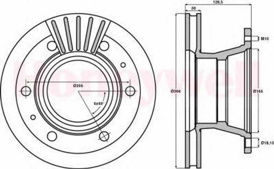 BENDIX 567127B - Гальмівний диск autozip.com.ua