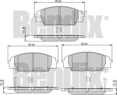 BENDIX 510991 - Гальмівні колодки, дискові гальма autozip.com.ua