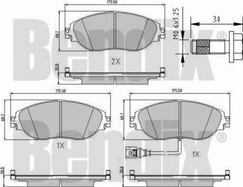 BENDIX 510947 - Гальмівні колодки, дискові гальма autozip.com.ua