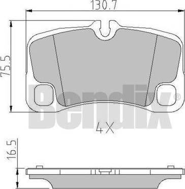 BENDIX 510966 - Гальмівні колодки, дискові гальма autozip.com.ua