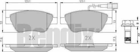 BENDIX 510912 - Гальмівні колодки, дискові гальма autozip.com.ua