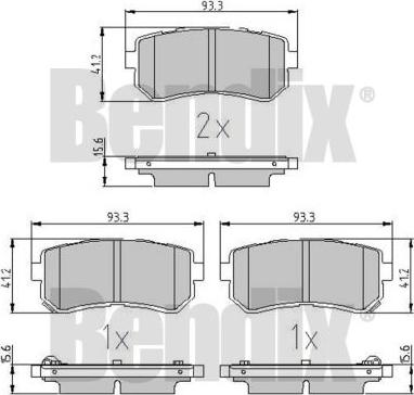 BENDIX 510983 - Гальмівні колодки, дискові гальма autozip.com.ua