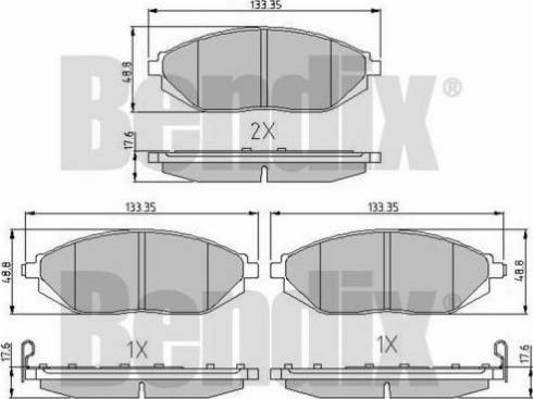 BENDIX 510924 - Гальмівні колодки, дискові гальма autozip.com.ua