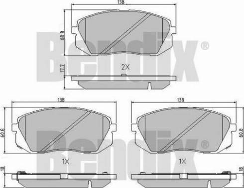 BENDIX 510921 - Гальмівні колодки, дискові гальма autozip.com.ua