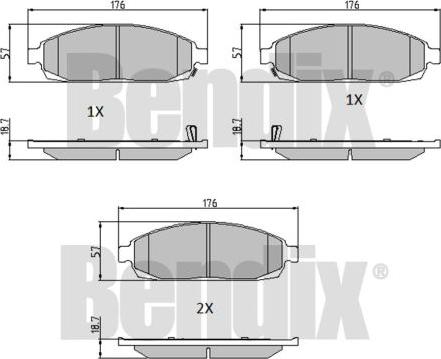 BENDIX 510492 - Гальмівні колодки, дискові гальма autozip.com.ua