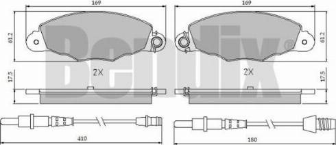 BENDIX 510445 - Гальмівні колодки, дискові гальма autozip.com.ua