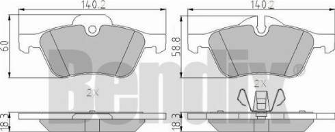 BENDIX 510455 - Гальмівні колодки, дискові гальма autozip.com.ua