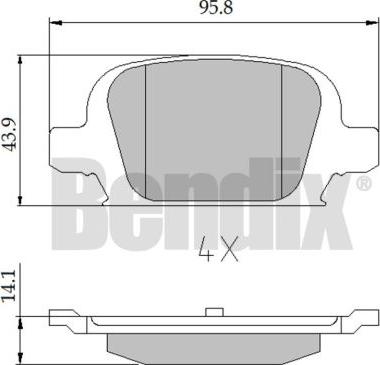 BENDIX 510450 - Гальмівні колодки, дискові гальма autozip.com.ua