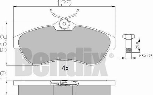 BENDIX 510408 - Гальмівні колодки, дискові гальма autozip.com.ua