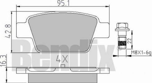 BENDIX 510410 - Гальмівні колодки, дискові гальма autozip.com.ua