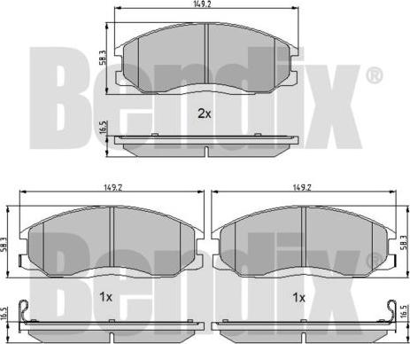 BENDIX 510418 - Гальмівні колодки, дискові гальма autozip.com.ua