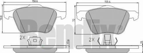 BENDIX 510413 - Гальмівні колодки, дискові гальма autozip.com.ua