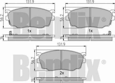 BENDIX 510417 - Гальмівні колодки, дискові гальма autozip.com.ua