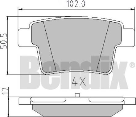 BENDIX 510480 - Гальмівні колодки, дискові гальма autozip.com.ua