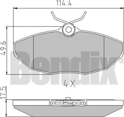 BENDIX 510488 - Гальмівні колодки, дискові гальма autozip.com.ua