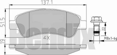 BENDIX 510430 - Гальмівні колодки, дискові гальма autozip.com.ua