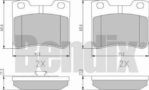 BENDIX 510431 - Гальмівні колодки, дискові гальма autozip.com.ua