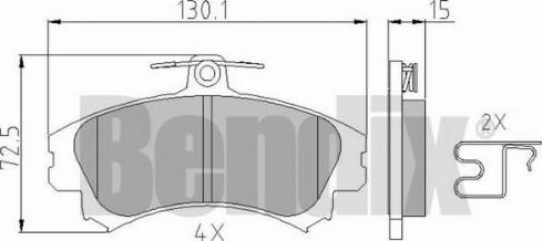 BENDIX 510437 - Гальмівні колодки, дискові гальма autozip.com.ua