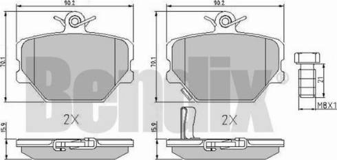 BENDIX 510429 - Гальмівні колодки, дискові гальма autozip.com.ua