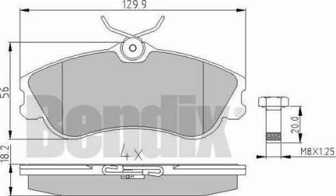 BENDIX 510423 - Гальмівні колодки, дискові гальма autozip.com.ua