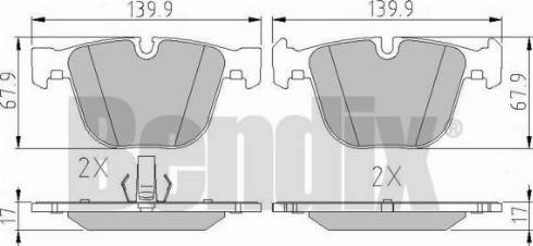 BENDIX 510474 - Гальмівні колодки, дискові гальма autozip.com.ua