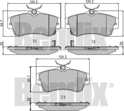 BENDIX 510471 - Гальмівні колодки, дискові гальма autozip.com.ua