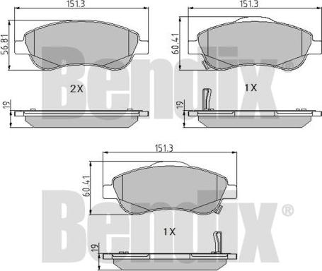 BENDIX 510599 - Гальмівні колодки, дискові гальма autozip.com.ua